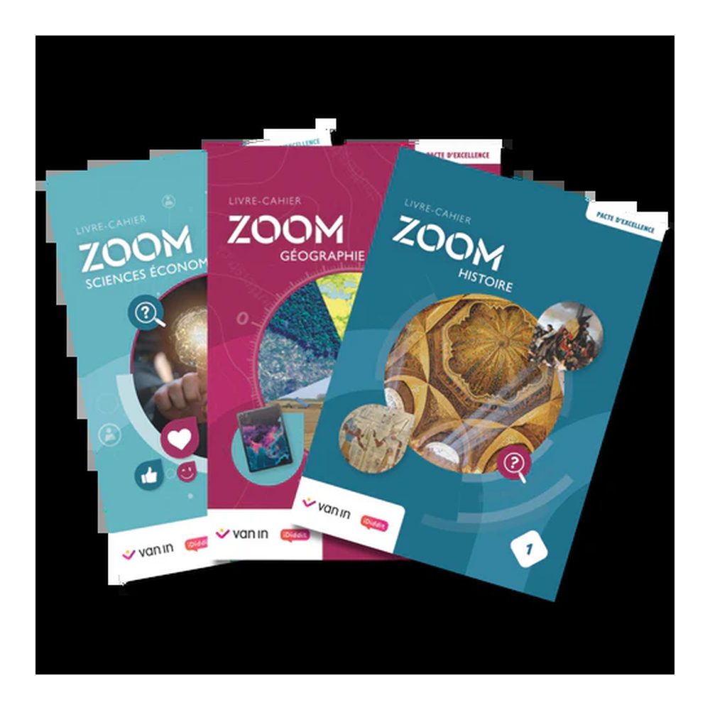 Pack Zoom Géo-Hist-Socioéco 1 (Pacte) - livres cahiers 9789465143064