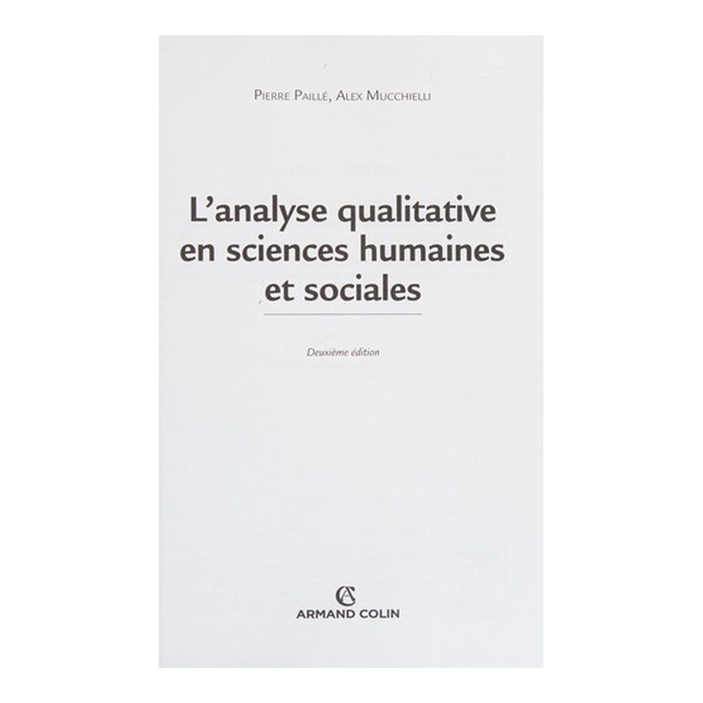 L'analyse qualitative en sciences humaines et sociales
