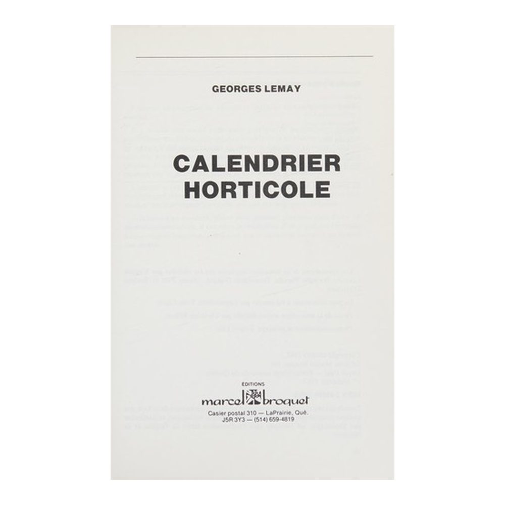 Calendrier horticole